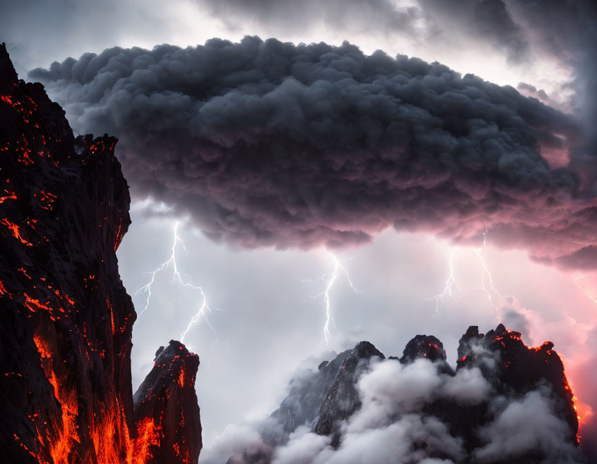 storm over the volcano