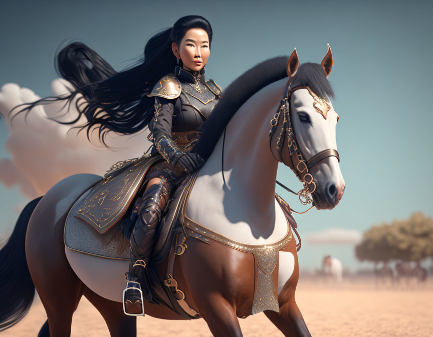 Asian Princess on Horse