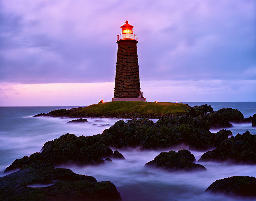 Lighthouse on rocky shore
