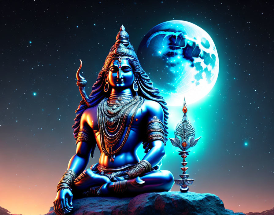 Lord Shiva in the Moonlight