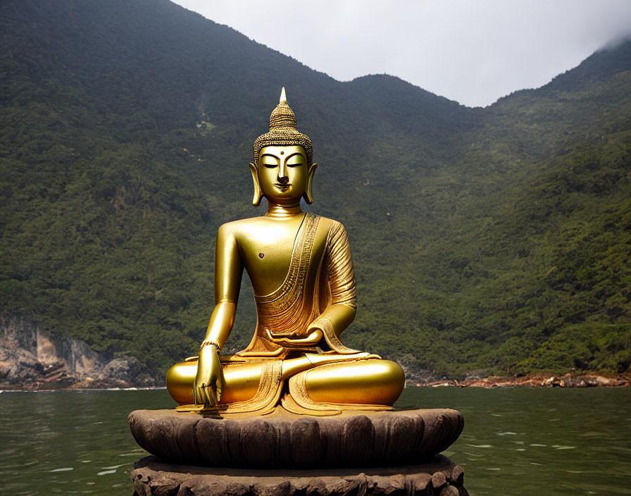 Bronze Buddha on Ocean