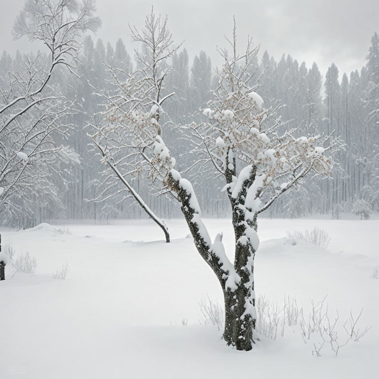 snow, trees, sweden, snowfall