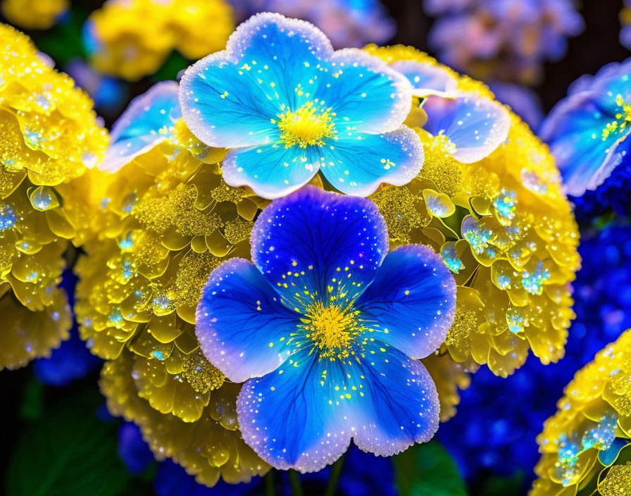 Flowers blue-yellow