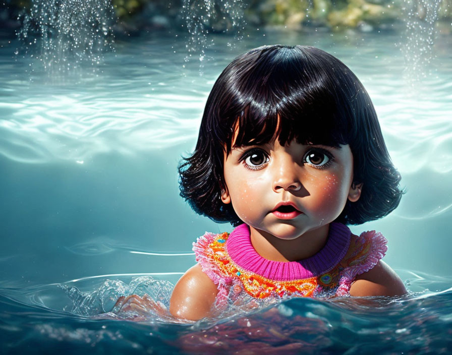 Dora in water