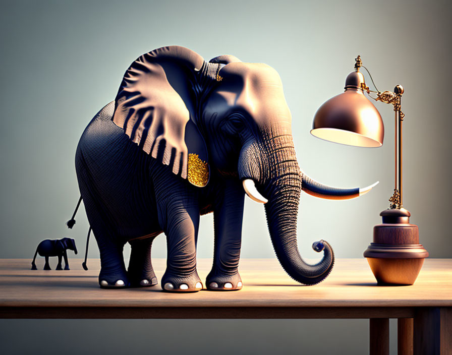 elephant on desk