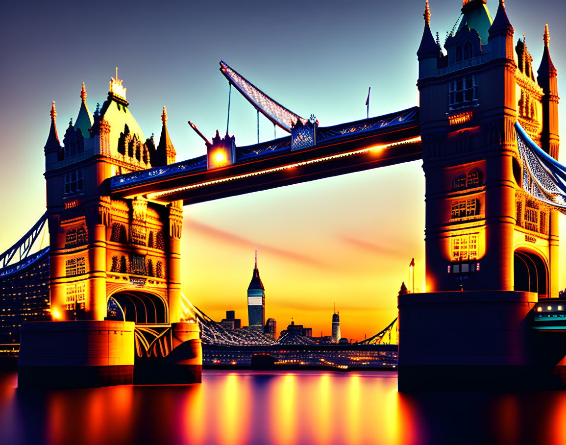  London bridge in sunset extreme detailed 