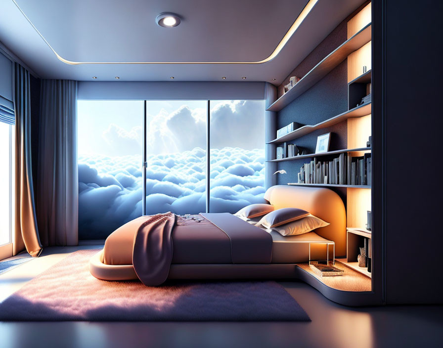 bed room in the cloud