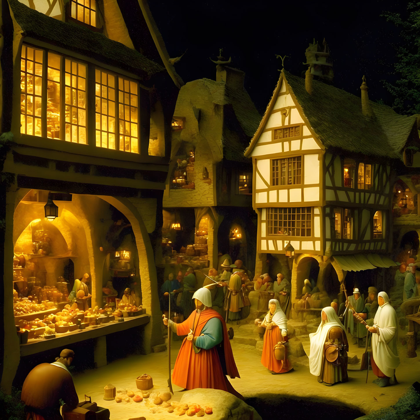 medieval village market,