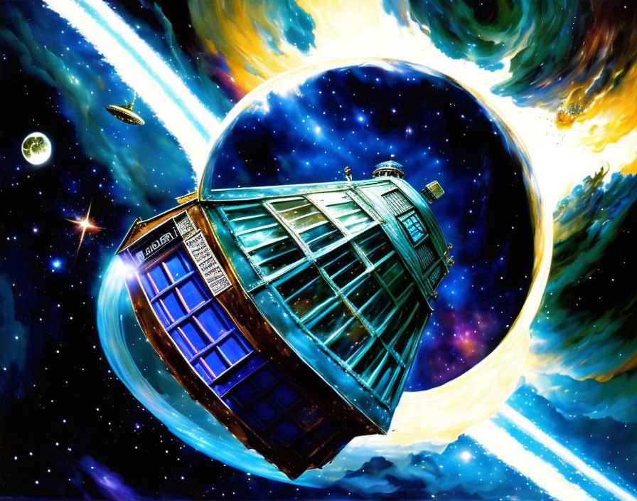 the tardis and a dalek on the event horizon?