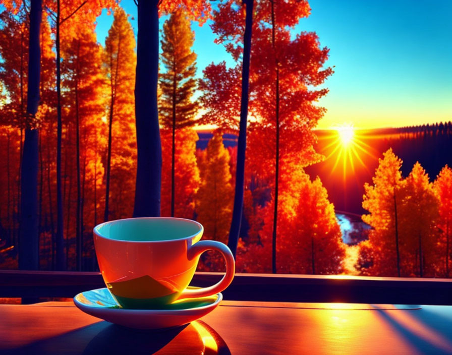 Coffee on a beautiful fall morning 