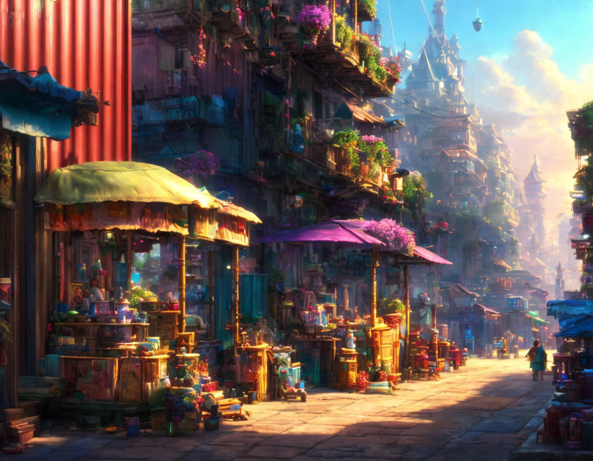 container city with vendors