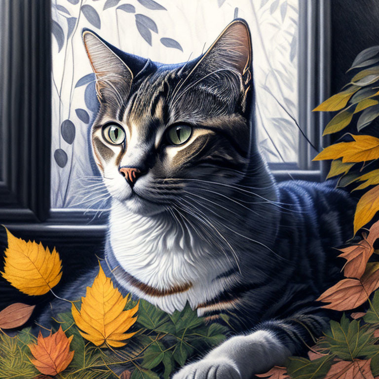 A cat in autumn 