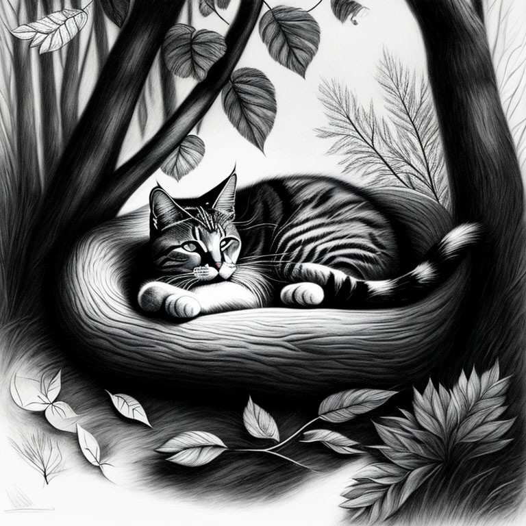 Cat in the forest