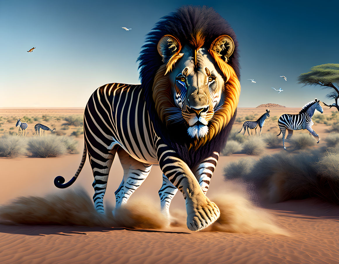 Zebra lion