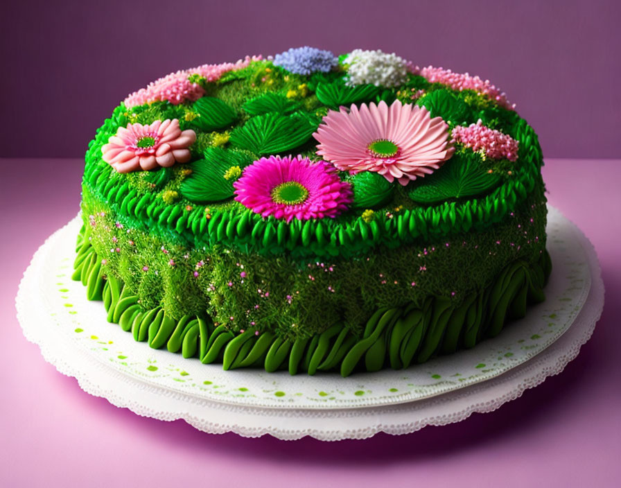 Green grass cake