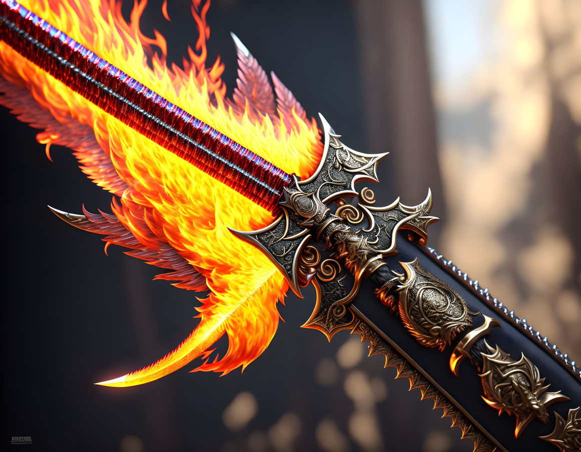 flaming sword