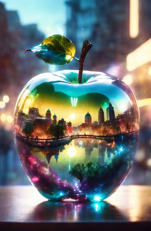 Glass Apple and a City