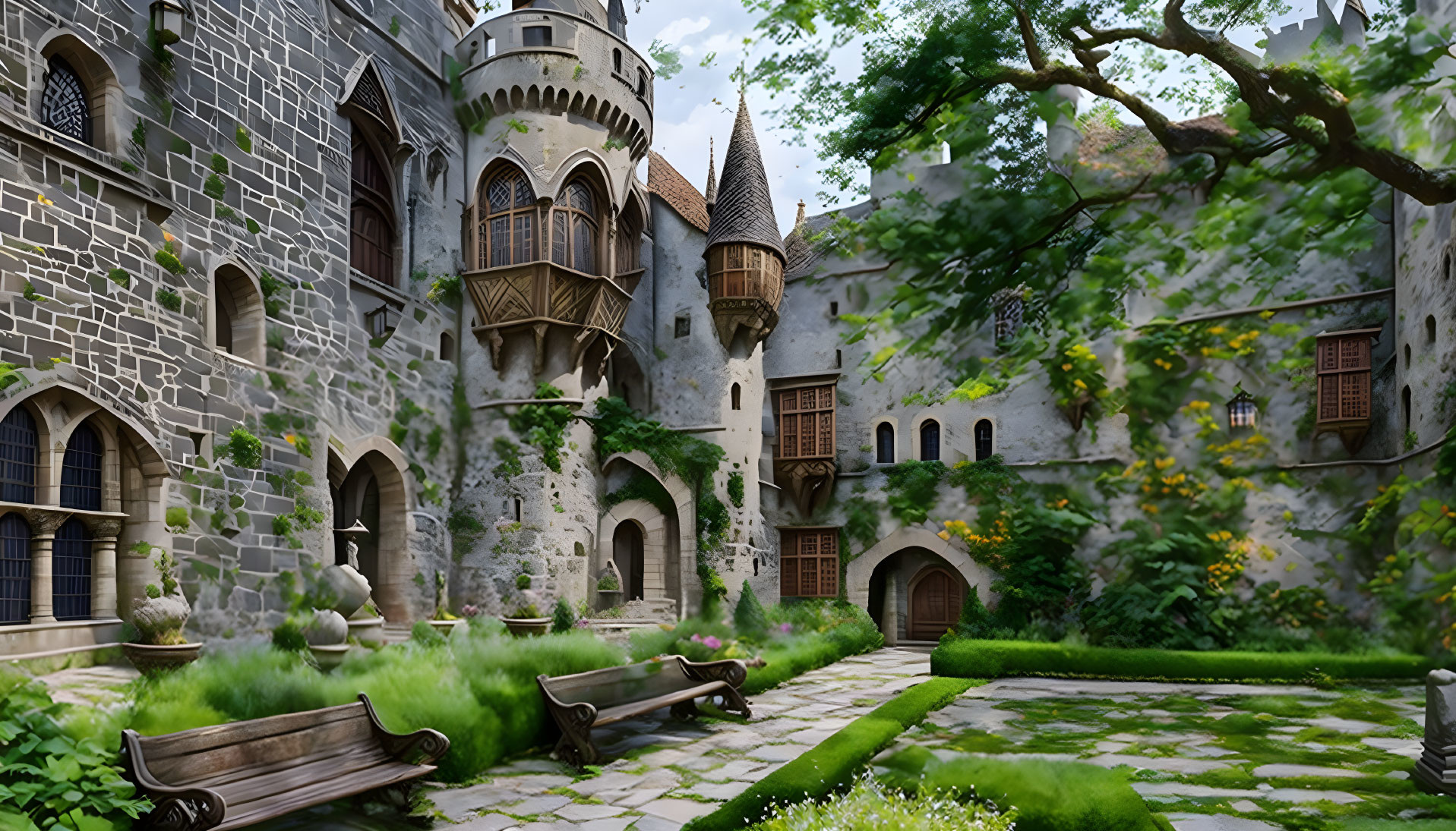 Beautiful castle and court