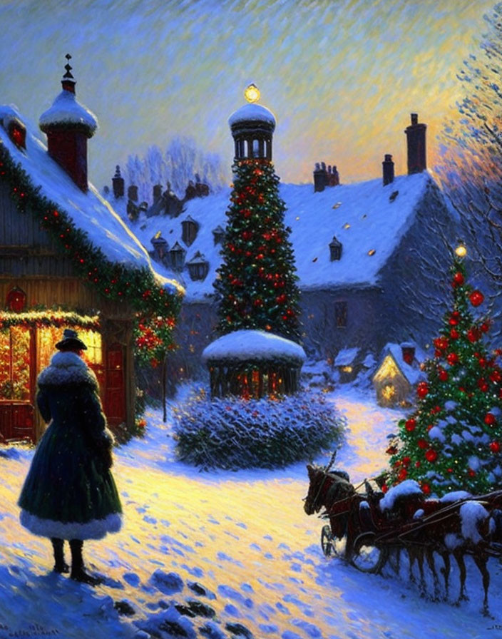 Christmas scene by Claude Monet