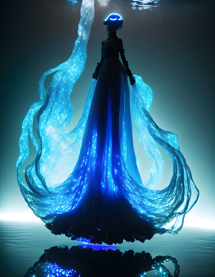 The Bioluminescent Abyssal Wraith