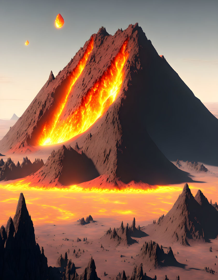 The Volcano of the Golem Wastes