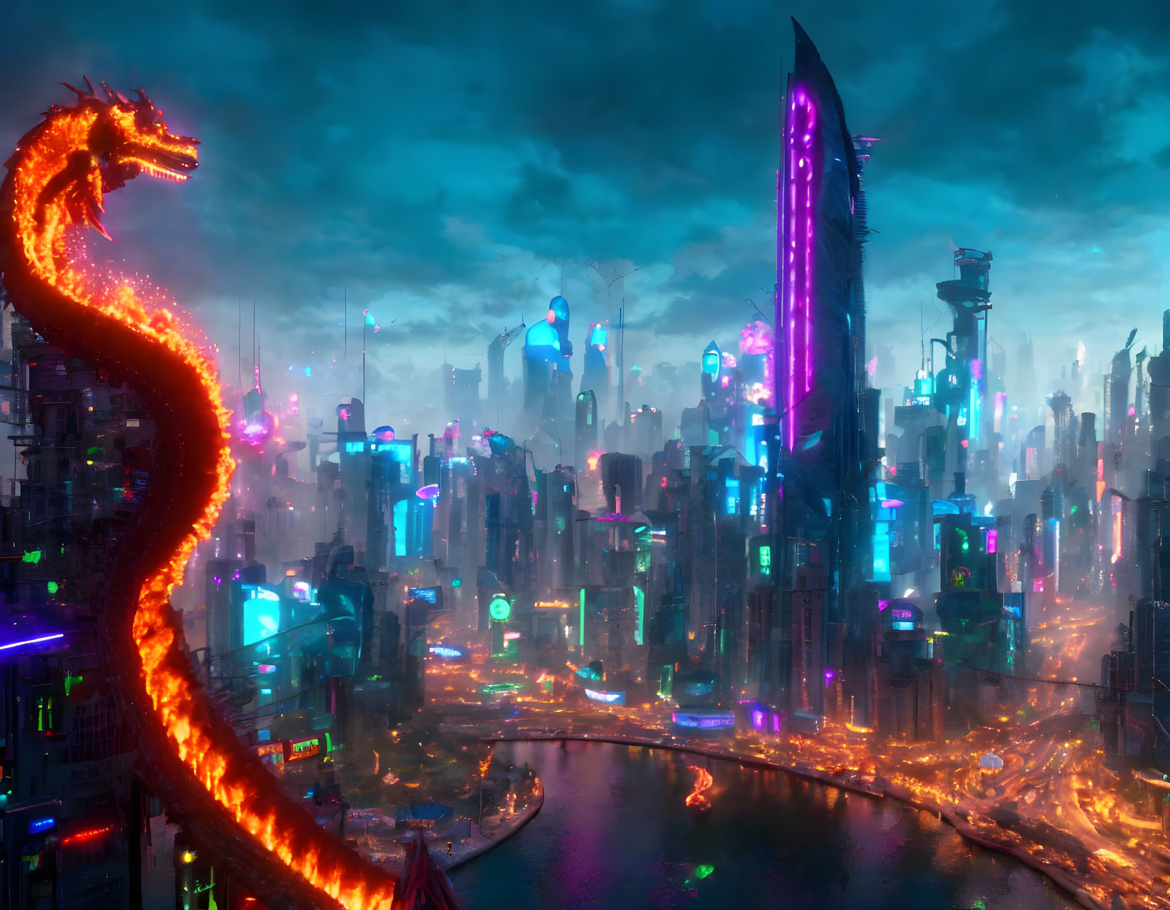 Dragon Watches His City