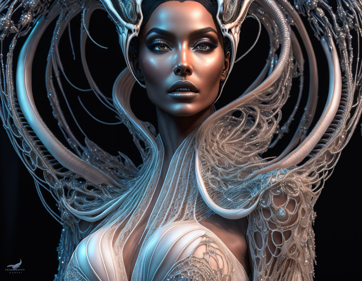 "Biomechanical Beauty: Alien Empress