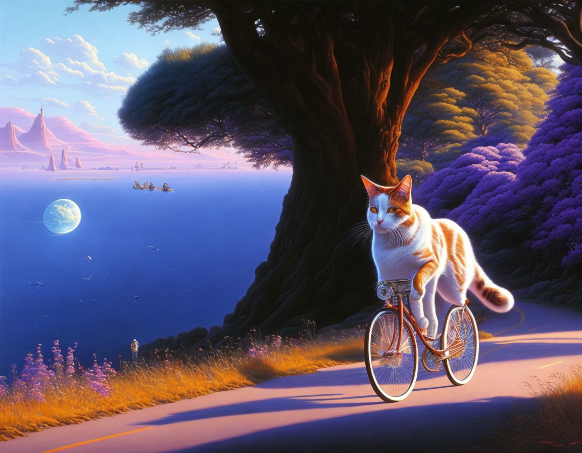 Cat Ride a bike