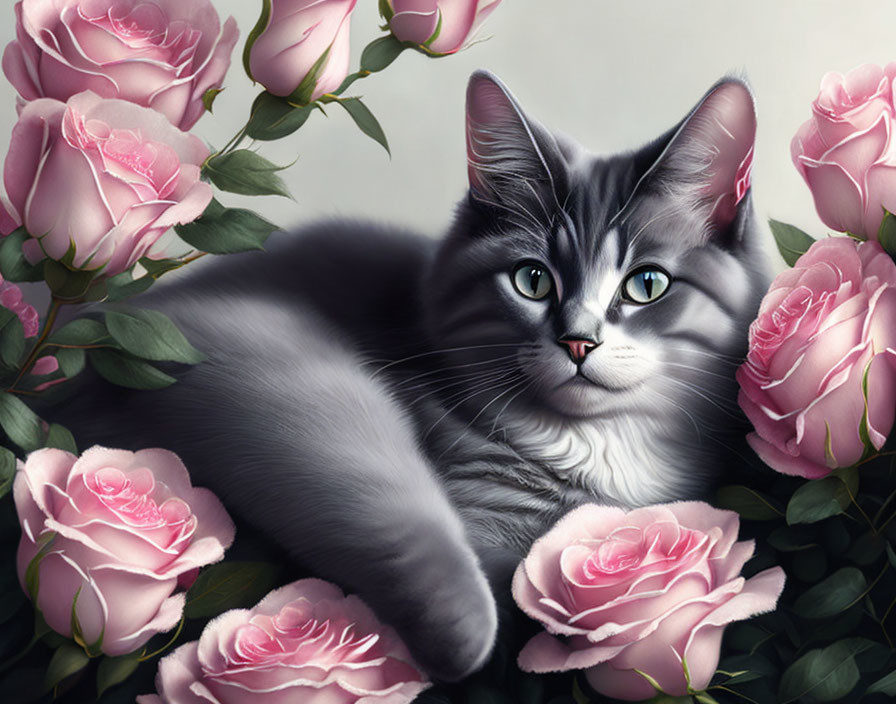 Roses cat