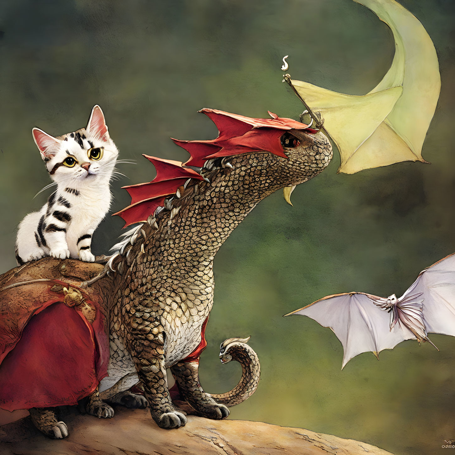 Cat with dragons 