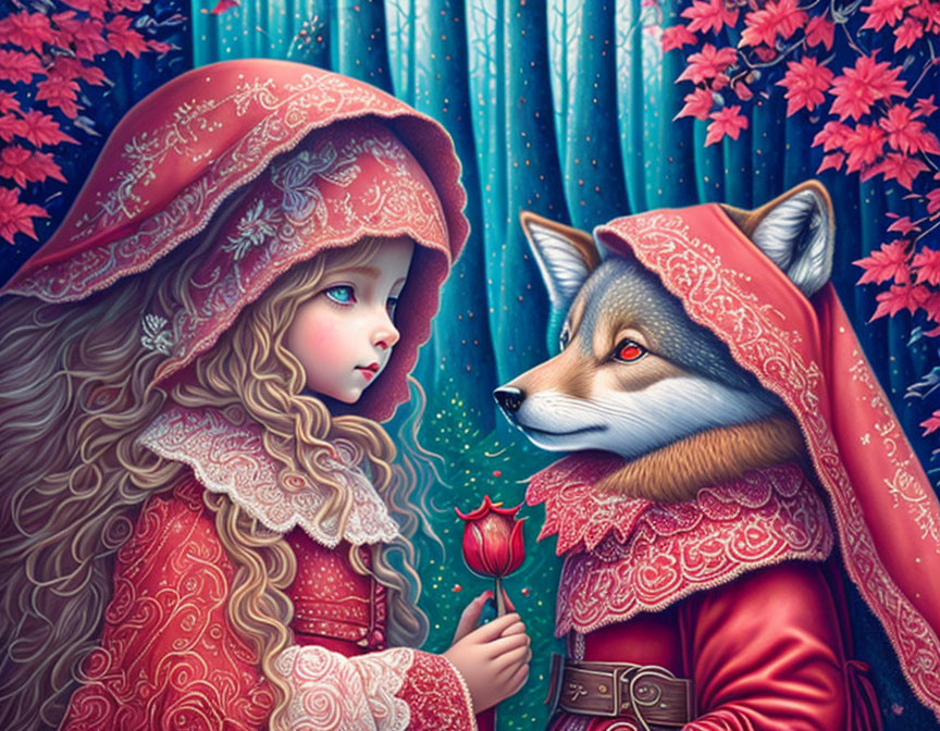 Little Red Riding Hood and the friendly wolf