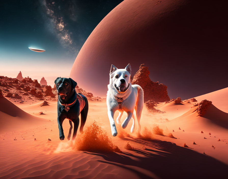 dogs running on mars
