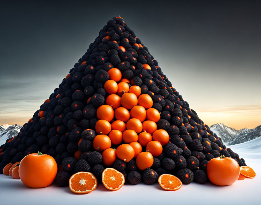 black friday. mountain of tangerines