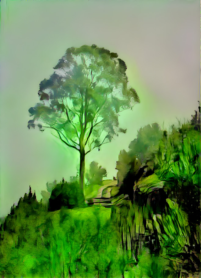 Tree on the green wayside