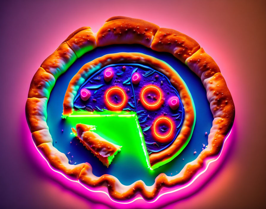 glowing pizza