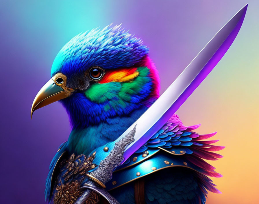 bird with sword