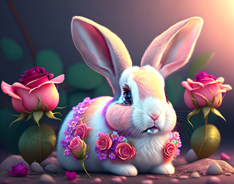 pretty flower bunny