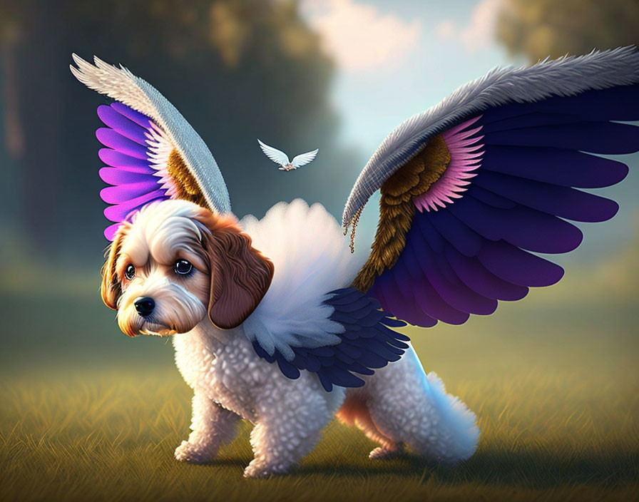 cute dog with wings