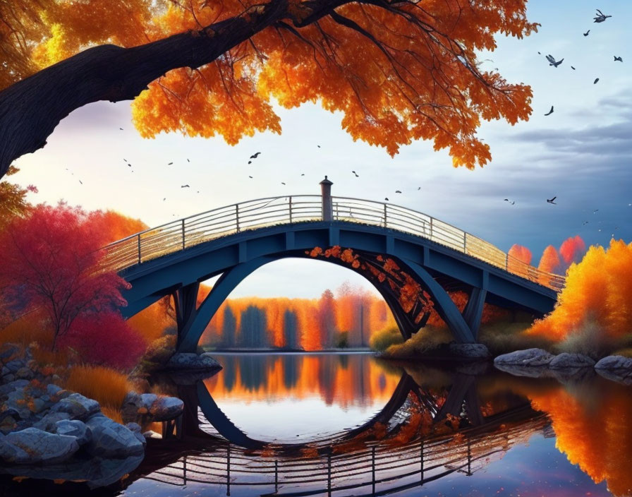 pretty fall bridge