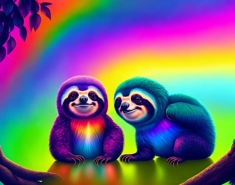 Nice rainbow sloths