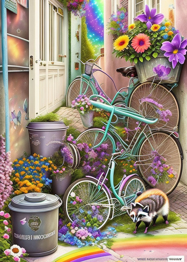 Rainbow Raccoon and the Bicycles 