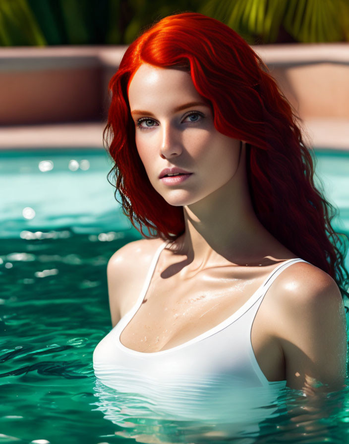 Half body portrait. Beautiful Redhead