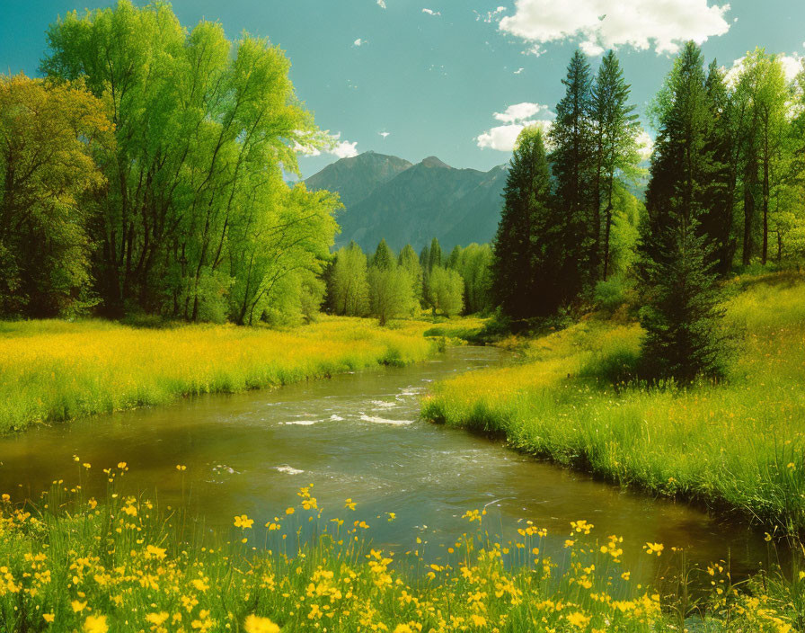 meadow with stream