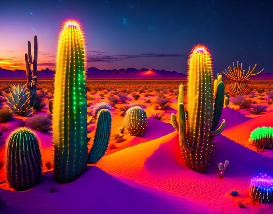 A Desert Awash in Neon Blooms