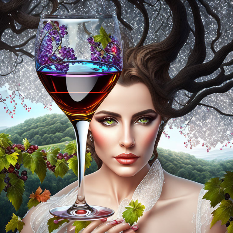 Natural beauty with wine 