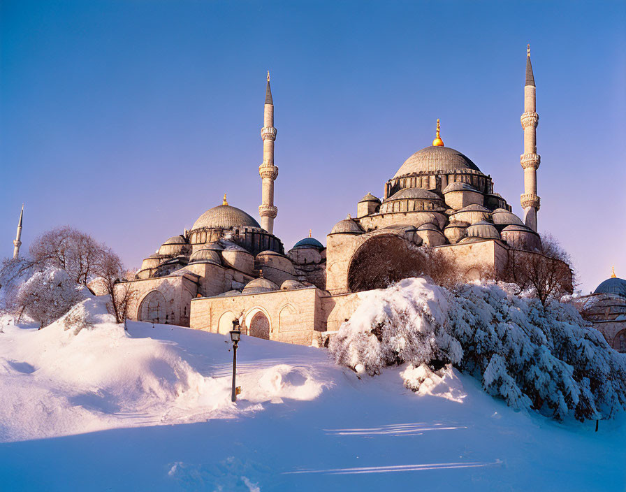 Istanbul Mosque Snow