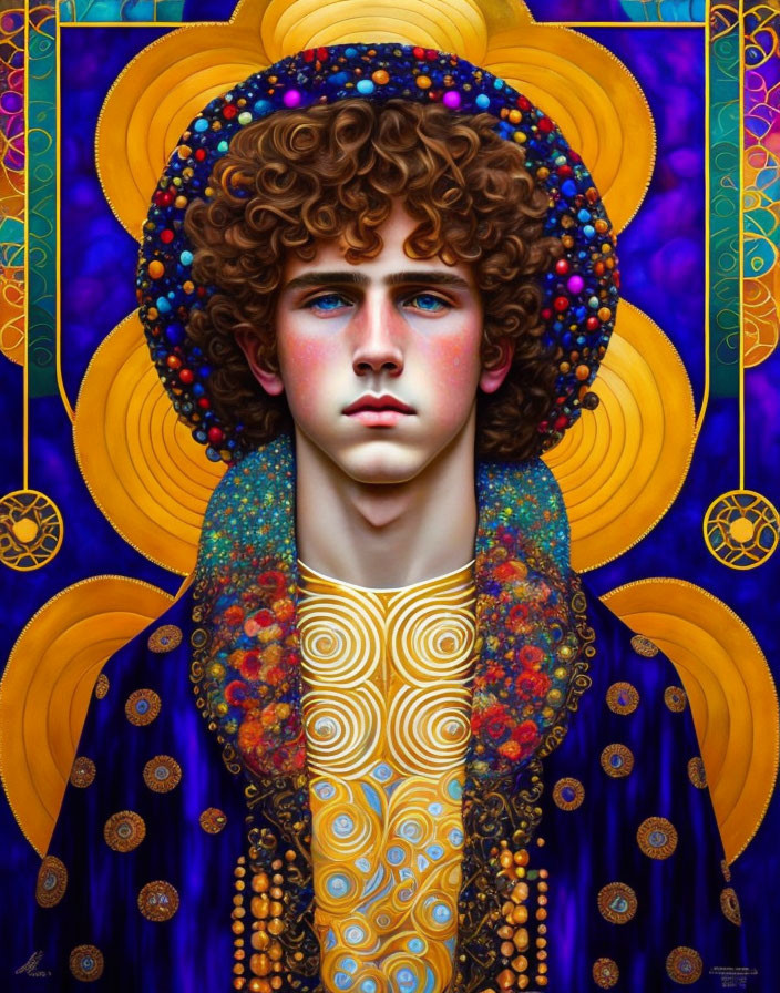 Boy in style of Klimt