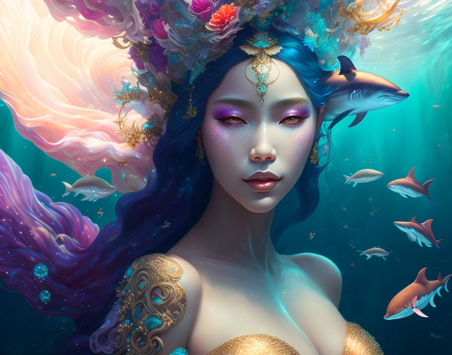 Mythical deep sea goddess