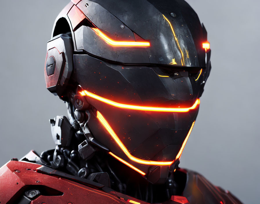 Armored futuristic cybernetic suit