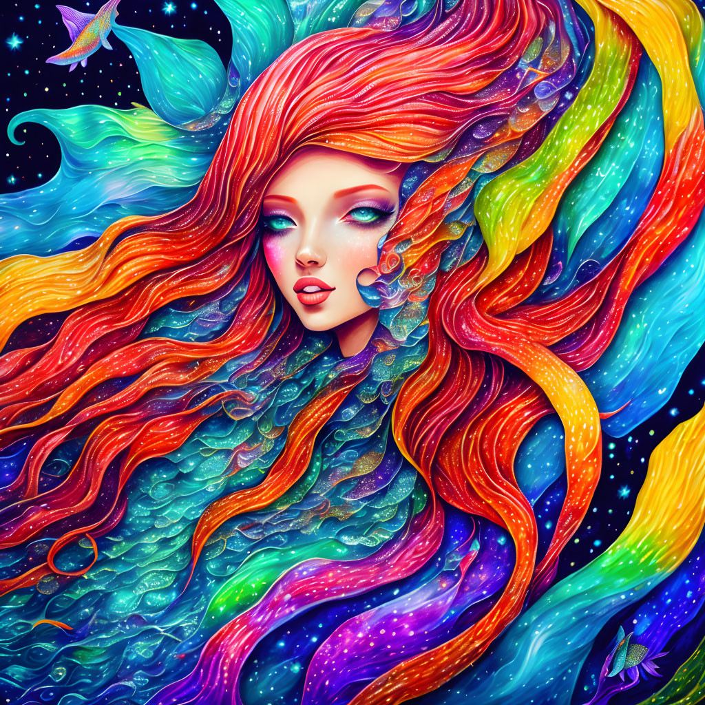 Ultra detailed illustration of a beautiful mermaid